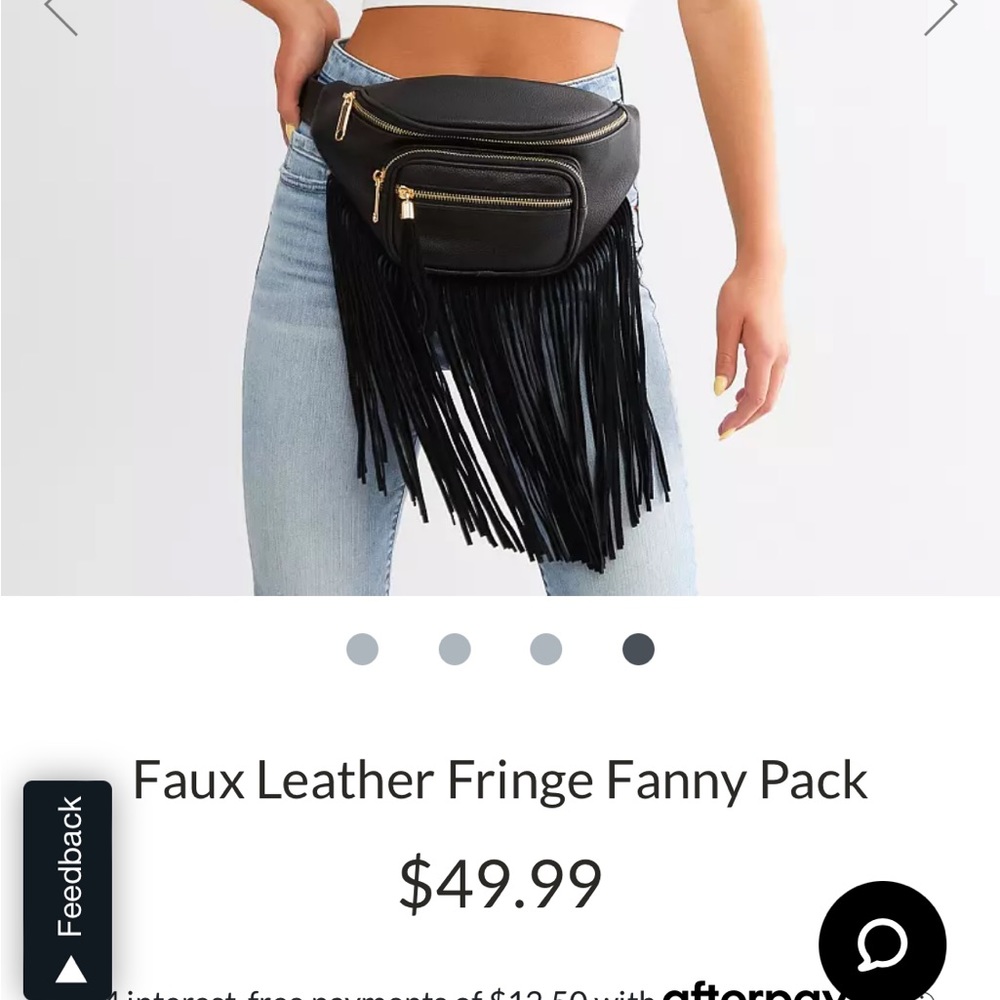 Brand new fringe leather belt bag never used - the buckle